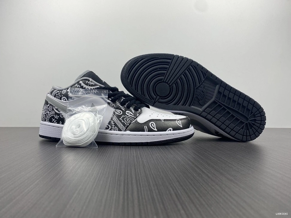 Cheap 1 Grey Low 553558-040 White Black Jordan - 0509